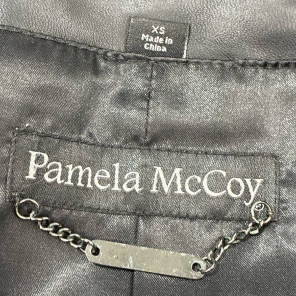 Pamela McCoy Black Braided Leather Jacket XS - Picture 7 of 9